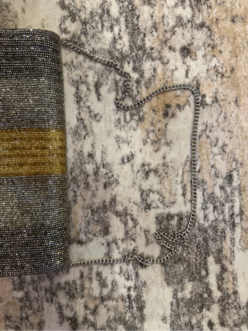 NWOT Beaded Evening Clutch with Gold Accent
